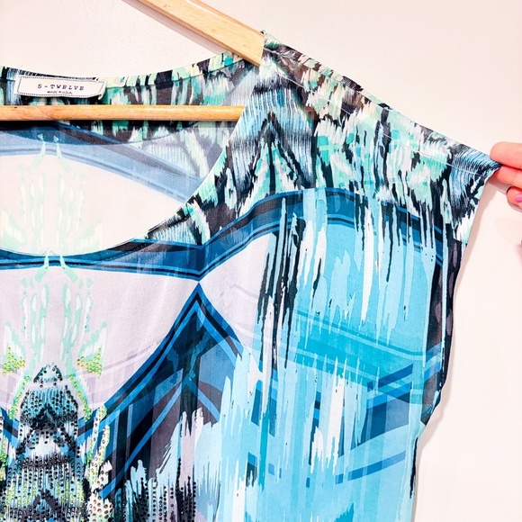 S-TWELVE Green top with rhinestones - Picture 3 of 5